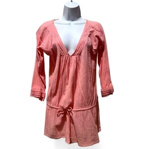 J VALDI Peach Women's Swim Cover-Up Size S (tag missing) Gauzy Y2K Beach Vacay